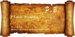 Plank Bianka névjegykártya